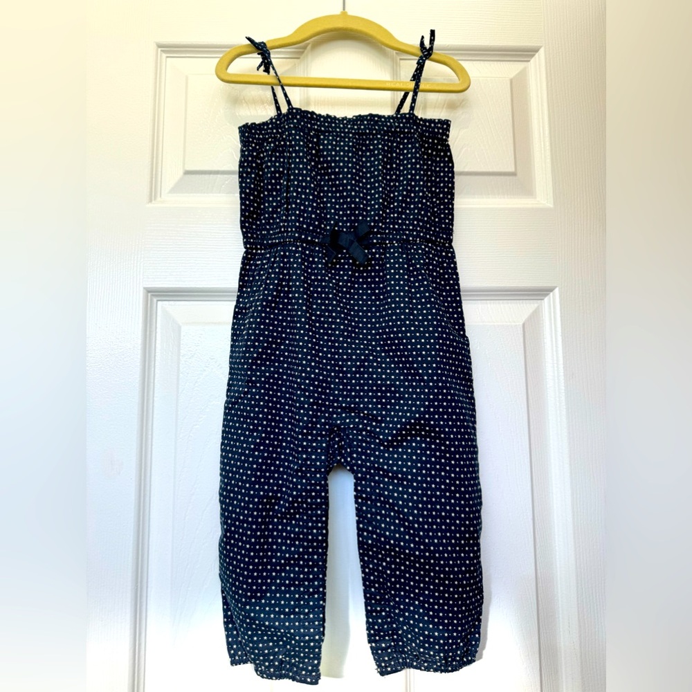 Baby Gap Little Girls navy and white jumpsuit 18-24 months new with tags